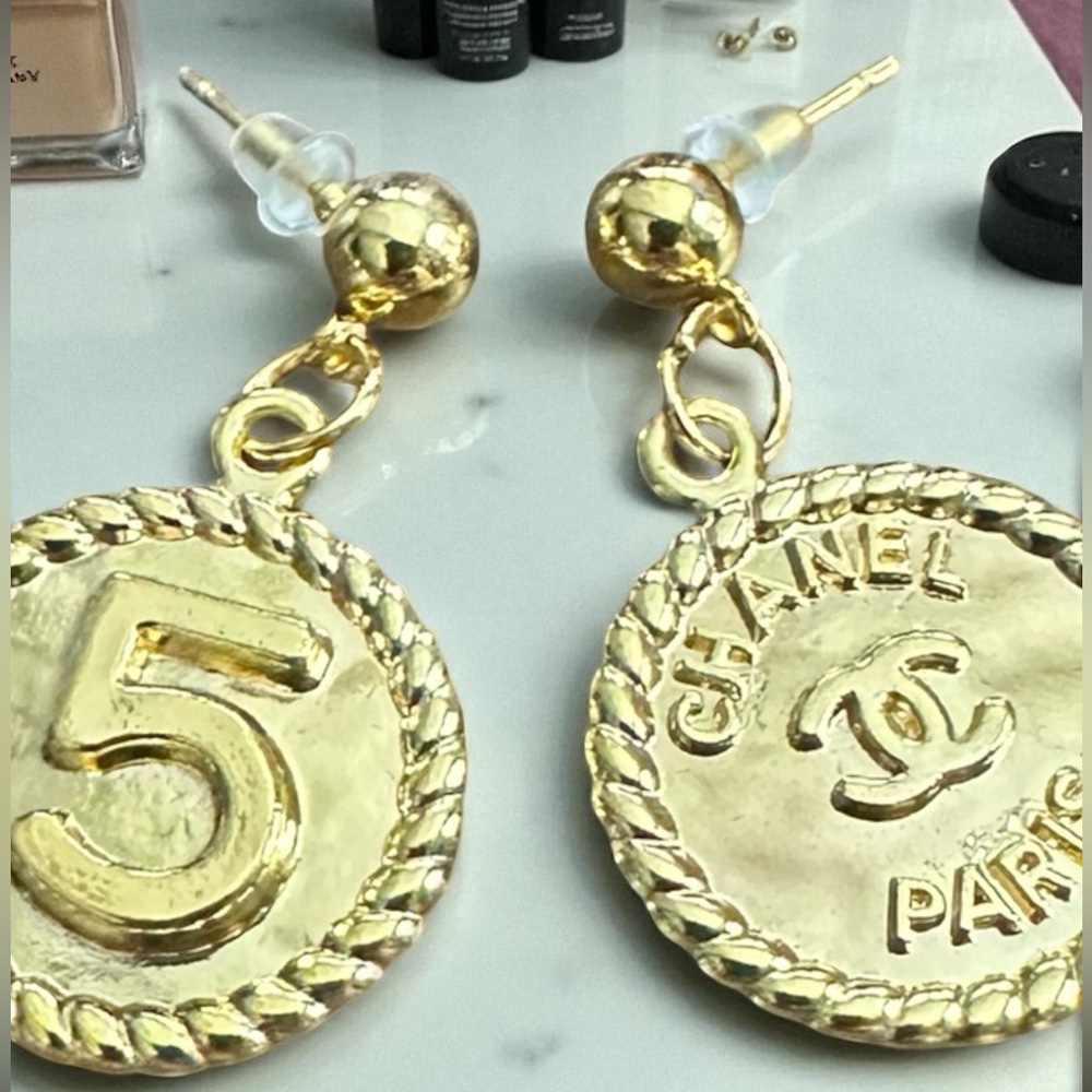 Gold Zipper Pull Earrings - Picture 6 of 6